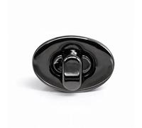 Trimming Shop Twist Turn Lock Oval Shape Bag Closure, Gunmetal, 15x22mm-1pc