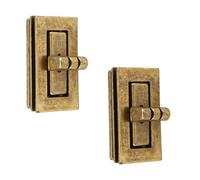 Trimming Shop Twist Turn Lock Rectangle Bag Closure, Bronze, 17x32mm-2pcs | Handbag Buckle Replacement Clasp Closure for DIY Leathercraft Shoulder Bag Purse Making Accessory