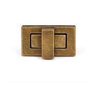 Trimming Shop Twist Turn Lock Rectangle Bag Closure, Bronze, 19x32mm-1pc | Handbag Buckle Replacement Clasp Closure for DIY Leathercraft Shoulder Bag Purse Making Accessory