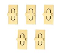 Trimming Shop Twist Turn Lock Rectangle Bag Closure, Gold, 17x35mm-5pcs