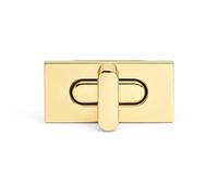 Trimming Shop Twist Turn Lock Rectangle Bag Closure Handbag Buckle Replacement Clasp Closure for DIY Leathercraft Shoulder Bag Purse Making Accessory, Gold, 17mm x 35mm, 1pc