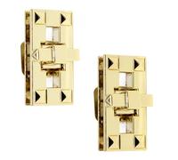Trimming Shop Twist Turn Lock Rectangle Bag Closure Handbag Buckle Replacement Clasp Closure for DIY Leathercraft Shoulder Bag Purse Making Accessory, Gold, 39mm x 20mm, 2pcs