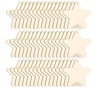 Trimming Shop Unfinished Wooden Star Shaped Slices 74mm Wooden Cutouts Embellishment Wood Tags Blank Scrapbooking Ornaments for DIY Art Craft, Christmas Party & Wedding Decoration 50pcs