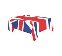 Trimming Shop Union Jack Table Cover 137cm x 180cm, Plastic Tablecloth | Wipe-clean Tablecloth Great British Flag UK Tablecloth King Charles III Birthday Table Decorations Home Party Supplies