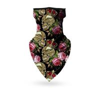 Trimming Shop Unisex Bandana Face Mask with Ear Loops Face & Neck Covering Dust Wind Protection Scarf Washable Breathable Reusable Run Walk Motorcycle Outdoor Princely Skull