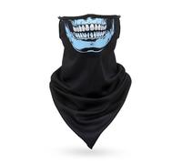 Trimming Shop Unisex Bandana Face Mask with Ear Loops Face & Neck Covering Dust Wind Protection Scarf Washable Breathable Reusable Run Walk Motorcycle Outdoor Laughing Face Blue