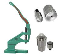 Trimming Shop Universal Green Hand Press Machine with Hole Cutting & Grommet Fixing Dies Set for DIY Leathercrafts, Clothing, Bags, Purses, Decoration (6mm)