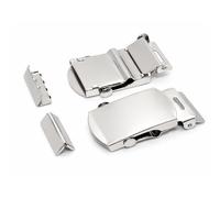 Trimming Shop Web Belt Buckle for Men and Women, Military Style Belt Buckle with Secure Fastening - Metal Clasp Unisex Accessory for Canvas Straps and Belts, 25mm, Silver, 2pcs