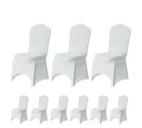 Trimming Shop Wedding Chair Cover Spandex Stretch Fabric Removable Washable Protective Slipcovers for Wedding Banquets Ceremony Hotel Dining Parties Decor, White, 10pcs