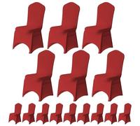 Trimming Shop Wedding Chair Cover Spandex Stretch Fabric Removable Washable Protective Universal Slipcovers for Birthday Reception Banquet Christmas Party Decoration, Red, 20pcs