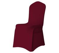 Trimming Shop Wedding Chair Covers Flat Front Design, Burgundy, Pack of 1 | Washable & Removable Slipcovers Universal Fit Protective Dining Chair Cover for Banquets Ceremony, Hotel & Dining Room