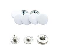 Trimming Shop White 15mm S Spring Press Studs 4 Part, Durable and Lightweight, Metal Snap Fasteners for Jackets, Jeans, Leather Craft, Straps and Sewing Projects, Clothes Repair 50pcs
