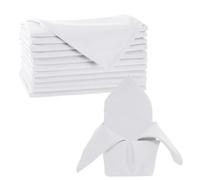 Trimming Shop White Cloth Napkin - Christmas Dinner Napkins 100% Spun Polyester, 50 x 50cm, Stain-Resistant, Durable, Machine Washable, Reusable Serviette Table Linen for Holiday Décor & Parties (1pc)