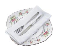 Trimming Shop White Damask Cloth Napkins (5 Pack) 20 x 20 Inch, 100% Polyester Dinner Napkins with Elegant Swirl Pattern for Christmas, Weddings, Parties, Home Decor Reusable & Washable