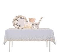 Trimming Shop White Disposable Party Tableware Set, 81 Pieces
