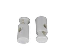Trimming Shop White Drawstring Stopper Cord Locks with Single Hole Spring Loaded Toggle Stopper and Wide Push Buttons For Bags, Paracord, Jackets, Luggage, 2pcs