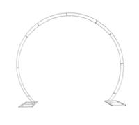 Trimming Shop White Dual Circle Arch Stand 2.6m x 2.2m Party Background Decoration White Metal Arch Frame Round Garden Arbors for Wedding Reception Valentines Baby Shower Engagement Birthday Decor
