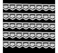 Trimming Shop White Floral Lace Ribbon Crown Pattern, 1 Metre x 18mm | Vintage Style Crochet Embroidery Decorative Lace Trim Border for Sewing, Clothing Decoration & Scrapbooking