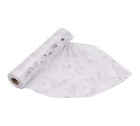 Trimming Shop White Organza Roll 25mx29cm Snow Sheer Glitter Fabric