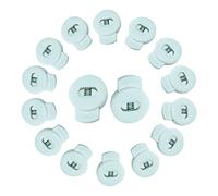 Trimming Shop White Plastic Round Flat Cord Lock Stopper Spring Loaded Toggle Cord Stoppers for Lanyard, Luggage, Camping, Hiking, Sports, Backpacks, Paracord, 20pcs