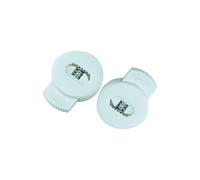 Trimming Shop White Plastic Round Flat Cord Lock Stopper Spring Loaded Toggle Cord Stoppers for Lanyard, Luggage, Camping, Hiking, Sports, Backpacks, Paracord, 2pcs