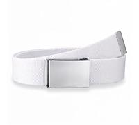 Trimming Shop White Unisex Webbing Belt Webbed Canvas Strap, 51in x 3.8cm