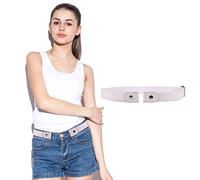 Trimming Shop White Women Invisible Belts, Women Stretch Belt Adjustable Waist Belts for Jeans Pants Dresses, No Buckle Stretch Belt Buckle-Free Elastic Invisible Belt