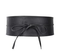 Trimming Shop Women’s Obi Belt Soft PU Leather Waist Belt, Wide 95mm Adjustable Bow Tie Wrap Around Fashion Belt Stylish Waist Cincher for Dresses, Party Wear, Wedding Outfits, Casual & Formal Looks