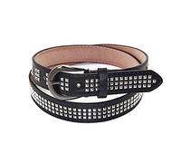 Trimming Shop Womens Leather Waist Belt for Ladies Dresses, Garments with Three Row Punk Rock, Pyramid Rivet Studs and Fashion Wear Accessory, Small