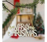 Trimming Shop Wooden Christmas Table Sign - Merry Christmas Sign & Xmas Tabletop Centrepiece, Rustic Wooden Xmas Home Decoration, Wood Table Ornament & Centrepiece for New Year Decor