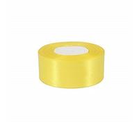Trimming Shop Yellow Full Roll Ribbon 40mm x 25 Metres - Double Sided Satin Brightly Coloured - 100% Polyester - for Gift Wrapping, Decorating, Arts and Craft - Machine Washable