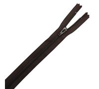 Trimming Shop YKK Closed End Nylon Brown Zipper, Heavy Duty Sewing Zipper, Metal Teeth for DIY Sewing Skirt, Luggage, Trousers, Bags, Purses, Dresses, Crafts Making, 16 Inch (41cm), 1pc