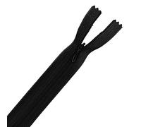 Trimming Shop YKK Nylon Concealed Zip, Black Invisible Zipper Closed End Medium Weight & Durable Sewing Zipper for Evening Wear, Sewing Craft, Clothes, Pillow Case, 9 Inch (23cm), 1pc