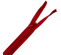 Trimming Shop YKK Nylon Concealed Zip, Red Invisible Zipper Closed End Medium Weight & Durable Sewing Zipper for Evening Wear, Sewing Craft, Clothes, Pillow Case, 16 Inch (41cm), 1pc