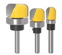 Trimming Tool, Industrial Grade Cutting Tools for Woodworking, Self Centering Drill Bit, 4pcs Shank Flush Trim Router Bit Set, Router Templates for Trim Shelf Edging Drawer (2/1)