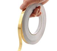 Trimold Peel and Stick Gold Metalized Polyester Mylar Film Craft Tape, Self-adhesive Wall Molding Trim with Vibrant Mirror-Like Finish for DIY Projects Decorative Graphic Arts, 50m x 1cm