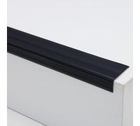 Trimold Vinyl Anti-Slip Stair Nosing, Self Adhesive Non-slip Staircase Step, Flexible Rubber Treads Edge Protector Molding Trim for Outdoor & Indoor Uses (10m, Black)