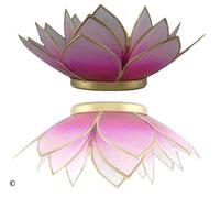 Trimontium TL12020G Tea Light Holder in the Shape of a 3-Leaf Lotus Flower - Windowpane Oyster / 14 x 14 x 8 cm, white/pink, 14 x 14 x 8 cm