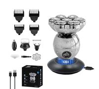 Trimpod 3.0 The Ultimate Shaver for Men, Wireless Charging Floating Head Shaver, IPX7 Waterproof with 7 Rotating Shaver Heads, for Face, Head, Nose, Body (Silver)