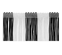 Trims by the Yard 2" Striped Multicolor chainette Fringe Black/White (5 Yard Cut) Trim