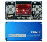TRIMUI Model S Mini Handheld Game Console, 2 inch Small IPS Screen Retro Video Game Console, 64G TF Card, Metal Upgraded Version, ARM628 Processor (Blue-32GB)