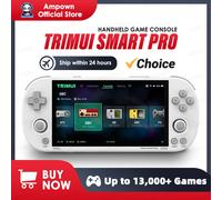 Trimui Smart Pro Handheld Game Console 4.96''IPS Screen Linux System Joystick RGB Lighting Smartpro Retro Video Game Player Gift White