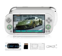 Trimui Smart Pro Retro Gaming Console 256GB, Portable Handheld Game Console with Built in 13500+ Video Games 26 Emulator, Linux Game System, 4.96 Inch Screen, 1280 x 720, 3D RGB Light Joystick (White)