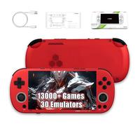 Trimui Smart Pro S Portable Retro Gaming Console, Linux System Handheld Emulator with 13000+ Games 30+ Emulators, 4.96 Inch HD IPS OCA Screen, WiFi Bluetooth, 3D RGB Light Joysticks (64GB, Red)