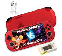 Trimui Smart Pro S Retro Handheld Game Console 14900+ Games 30 Emulators 5000mAh Retro Games Console,2.4G+5G WiFi & BT5.4, 4.96 Inches 720*1280P IPS Screen Linux Video Games Consoles (Red-128G)
