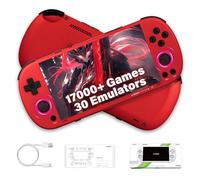 Trimui Smart Pro S Retro Handheld Gaming Console,17000 Games 30 Emulators Retro Game Console,4.96” IPS Screen,WIFI 2.4G/5G & BT 5.4,Linux System with Trimui UI,5000mAh Handheld Emulator (Red 256G)