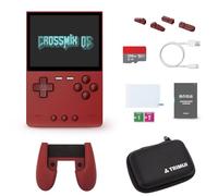 TRIMUIBRICK Handheld Game Console + Surwish CrossMix OS with ROMs 256G TF Card Game Controller Game Controller Tempered Film, 3.2 Inch Video Gaming Consoles for Family Indoor Games (Red -256G)