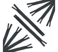 Trimz 10 Pack Black Closed End Zips - 15cm (6 Inch) - 4mm Teeth Polyester Zipper for Sewing, Dressmaking and Crafts