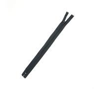 Trimz 25cm (~10inch) Black one Way end Stop Zip with 4mm Teeth 1Pcs, Polyester, 25 cm