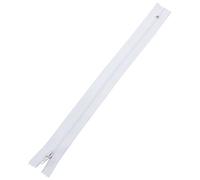 Trimz 25cm (~12inch) White one Way end Stop Zip with 4mm Teeth 5 Pcs, Polyester, 25 cm